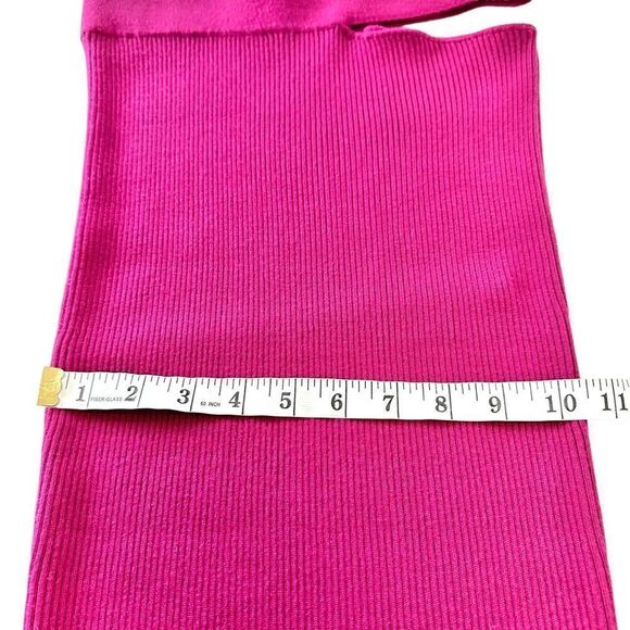 Michael Costello X Revolve Magenta One Shoulder Ribbed Body-con Mini Dress, XS - Picture 8 of 11